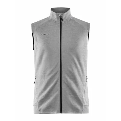 Bild av Craft ADV UNIFY VEST herrväst L Grå melange lätt väst för män av återvunnen polyester löparväst med krage 2 fickor utomhus, melange,