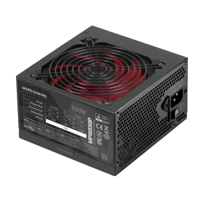 Bild av MARSGAMING MPIII550P, PC ATX Nätaggregat 550W, 5 Års Garanti, 85% Effektivitet, Digitalt APFC System, FDB Fläkt 120mm AI RPM, DC och SMD Teknologier, Extra Långa Platta Kablar, Svart