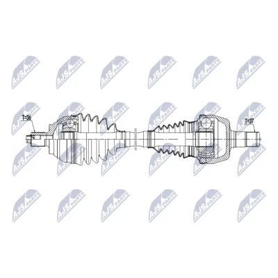 Bild av NTY NPW VW 220 Drivaxel framaxel vänster 570mm Dubbelkopplingsväxellåda, 7 vxl SEAT: Ateca