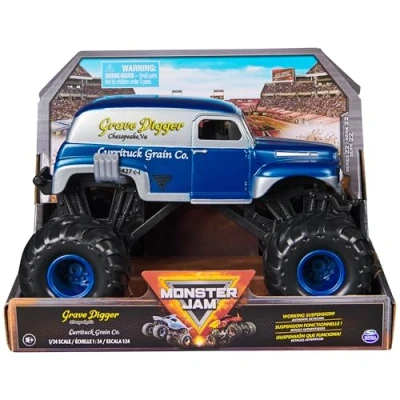 Bild av Monster Jam, officiell Grave Digger Truck, Currituck Grain Co Samlare Die Cast fordon, skala 1:24, barnleksaker för pojkar och flickor från 3 år