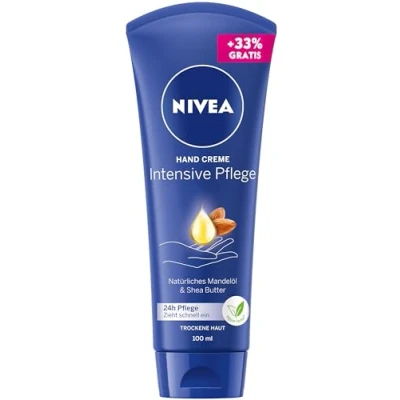 Bild av NIVEA intensiv vård handkräm, rik hudkräm med mandelolja för fukt, hudvård den unika doften (100 ml)