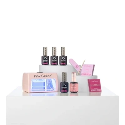 Bild av Pink Gellac manikyr startset Peel Off gelnaglar 15 ml shellac set nagelgel UV för 14 dagar vackra naglar nagelset gelnagellack