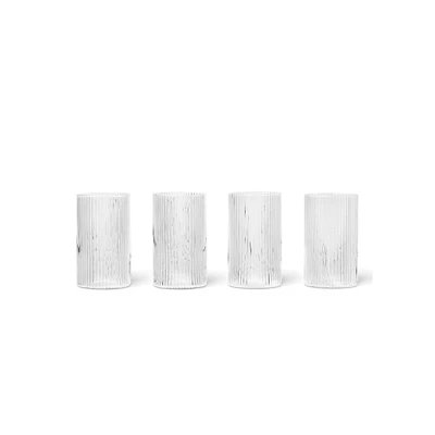Bild av Ferm Living Ripple Verrines (Set of 4) Glas Clear Ø5,4 x H9 cm