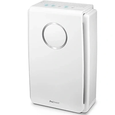Bild av Pro Breeze Luftrenare 5 i 1 med Äkta HEPA Filter, Aktiv Karbon och Negativ Jongenerator för Damm, Rökare, Pollen, Partiklar från Husdjur, Hösnuva, Matlagning [Energiklass A+++]