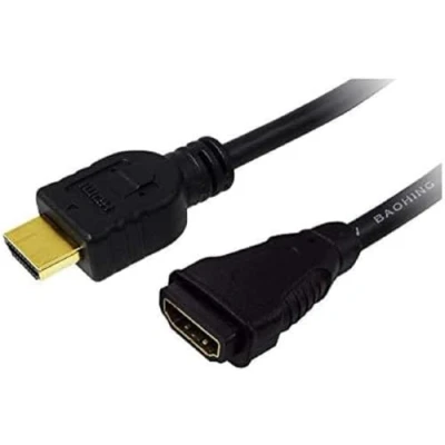 Bild av LogiLink CH0058 HDMI kabel 1.4, hane/hona, svart, 5,0 m