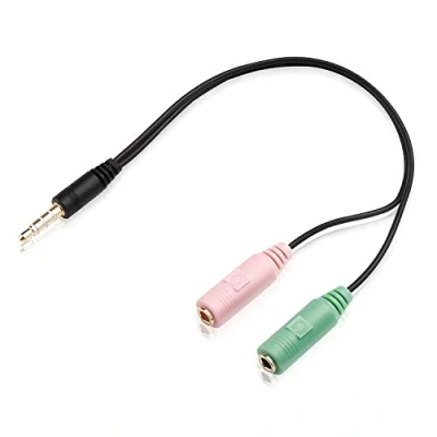 Bild av Adapter PC headset 2 vägs 3,5 mm uttag till 4 polig kontakt