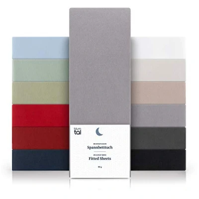 Bild av Blumtal® underlakan 140x200 cm set om 2 av mikrofiber Oekotex certifierat / lakan sänglakan grå