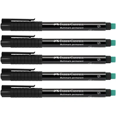 Bild av Faber Castell 205020 Märkpenna Multimark S 152399, permanent, svart, 5 stycken