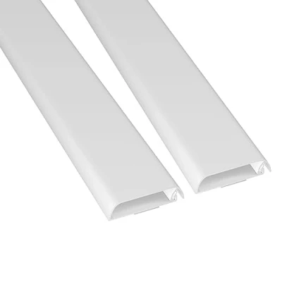 Bild av D Line trunkledning, kabelskydd för väggar, städa upp bland TV kablarna, målningsbar, självhäftande, gångjärnsförsedd design i ett stycke 2 x 60 (B) 15 mm (H) 40 cm längd (80 totalt) Vit