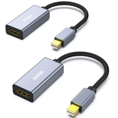 Bild av BENFEI Mini DisplayPort (Thunderbolt 2) till 4k HDMI adapter, 2 Pack,Enkelriktad dator skärm för MacBook Air/Pro Microsoft Surface Pro/Docka Monitor Projektor