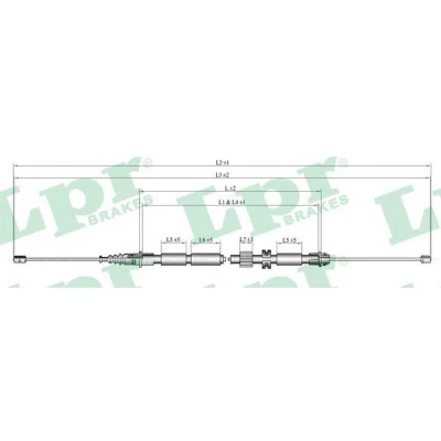 Bild av LPR C0263B Câble De Frein 1720/1515 à disque FORD: MONDEO 3 Kombi