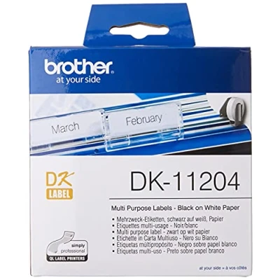 Bild av Brother DK11204 etiketter av stämplat papper, 17 x 54 mm, 400
