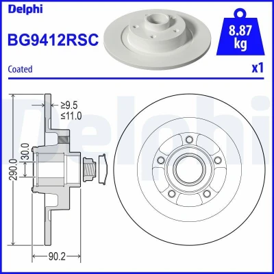 Bild av Bromsskiva DELPHI BG9412RSC