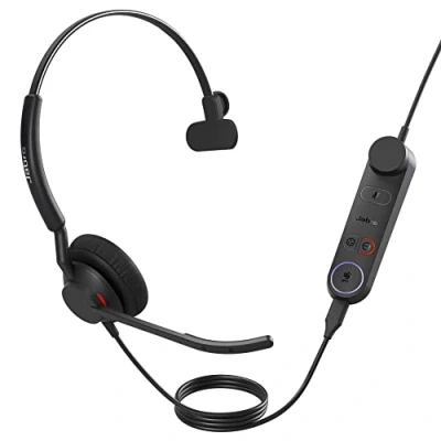 Bild av Jabra Engage 50 II trådbundet monoheadset med Link samtalskontroll, bullerdämpande 3 mikrofonteknik, lätt design och USB C kabel MS Teams certifierad, fungerar alla andra plattformar svart