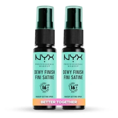 Bild av NYX PROFESSIONAL MAKEUP Dewy Finish 3600551013916 Setting spray, Svart, Turkos, 60 ml x 2