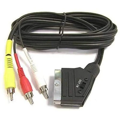 Bild av PremiumCord SCART kabel till 3 x CINCH, kontakt kontakt, IN/Out strömbrytare, svart, 1,5 m