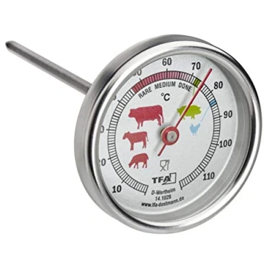 Bild av TFA Dostmann Analog stektermometer i rostfritt stål, Grilltermometer, 14.1028, Kötttermometer