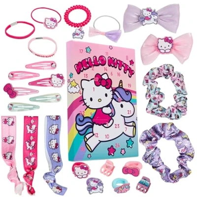 Bild av Hello Kitty adventskalender 2024, flickor håraccessoarer nedräkningskalender
