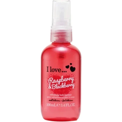 Bild av I Love Originals Raspberry &amp; Blackberry Body Spritzer, Formulated With Natural Fruit Extracts to Keep You Cool Fragranced, Travel Size Essential Providing On The Go Refreshment, Vegan Friendly 100ml