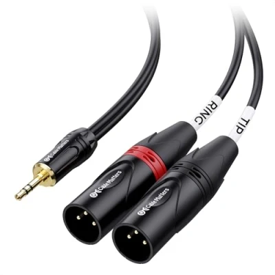 Bild av Cable Matters 3,5 mm TRS till dubbel hane XLR brytkabel 10 fot