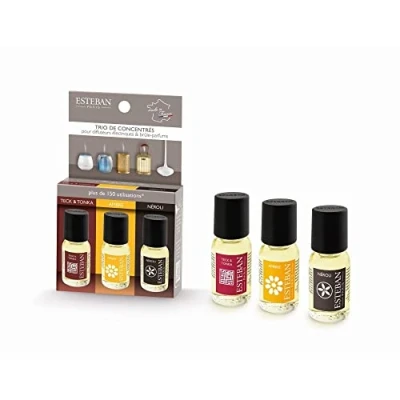 Bild av Esteban Tris urval av doftkoncentrat Teck &amp; Tonka Ambre Neroli 3 flaskor à 15 ml