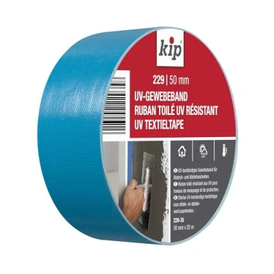 Bild av Kip Tape 229 35 vävtejp UV beständig, bred av PE för grova ytor armerad tejp inomhus och utomhusbruk 50 mm x 25 m