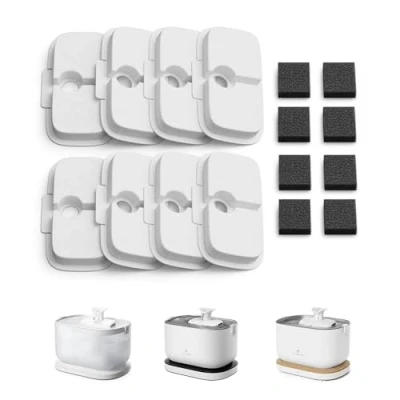 Bild av PETLIBRO Dryckesfontän, filter, 8 pack för dockström, kattfontän, dricksfontän katt, PLWF005, PLWF105, 4 månaders set, reservfilter kattfontän