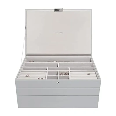 Bild av Stackers Pebble Grey Supersize smyckeskrin set med 3