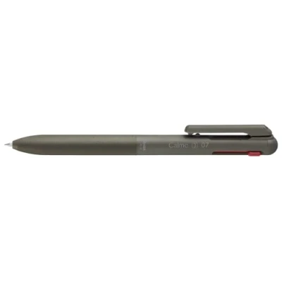 Bild av Pentel BXAC37D Calme kulspetspenna i 3 färger, tydligt dämpade klickljud, greppzon läderutseende, påfyllningsbar, kula 0,7 mm = linjetjocklek 0,35 mm, svart/röd/blå, 1 VE 10 stycken