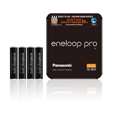 Bild av Panasonic eneloop pro, Ready to Use NiMH batteri, AAA/Micro, 4 pack, förpackningen kan användas som förvaringsfodral, min. 930 mAh, 500 laddningscykler, hög effekt, uppladdningsbart batteri