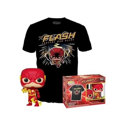 Bild av Funko POP! &amp; Tee: DC the Flash Extra Large (XL) Comics T shirt Kläder med samlarobjekt vinylfigur Presentidé Leksaker och kortärmad topp för vuxna, unisex män kvinnor