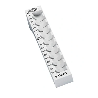 Bild av Wedo 160700237 myntrille (0,02 euro, 2 cent, plast för 90 mynt med markeringar 18 x 4,5 3,2 cm) ljusgrå