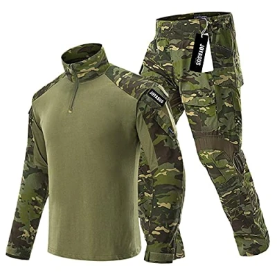 Bild av Andningsbar multi ficka airsoft byxor kamouflage skjorta militär armékläder för män