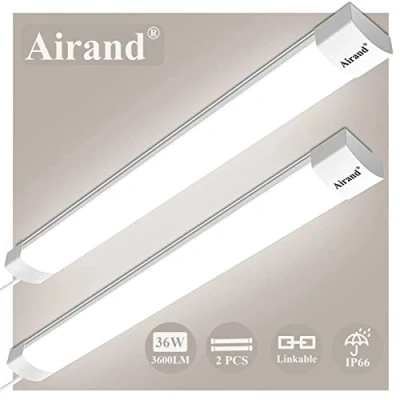 Bild av 2 stuks LED rör våtrumslampa 120cm 36W 3600 LM länkbar verkstadslampa Airand IP66 vattentät lysrör för garage källare verkstad våtrum badrum kontor varuhus, neutral vit