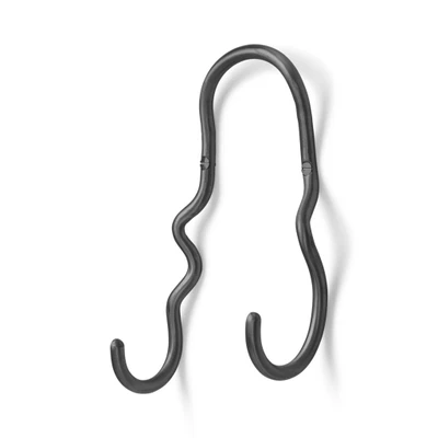 Bild av ferm LIVING Curvature Dubbelkrok, svart, mässing
