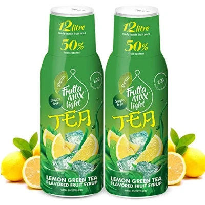 Bild av 2 pack Light Low Carb Fitness Sirap från FruttaMax Noll socker Med Stevia 50 60% fruktinnehåll (2x500ml) (2 x Citron grönt te Light)
