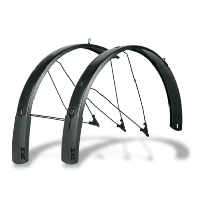 Bild av SKS GERMANY BLUEMELS STYLE 27,5 tum 29 tum, 75 mm svart set, stänkskyddssats, cykelskyddsplåt (V adapter med ESC säkerhetssystem, stabila dubbla U stänger, i solid sandwichkonstruktion),