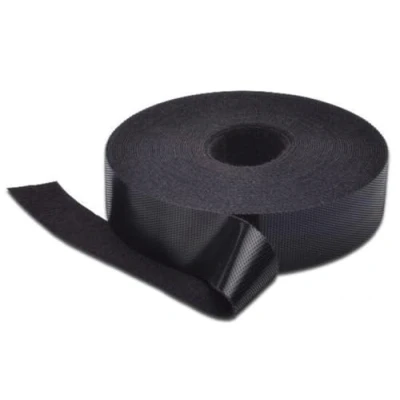 Bild av Kardborreband, 20 mm brett för strukturerad kabeldragning, 10 m rulle, svart