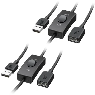 Bild av Cable Matters Short USB Extension (USB Extender Cable) with On Off Switch in 0.9m
