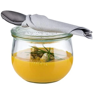 Bild av APS uppsättning av 6 original WECK glas 580 ml med lock Ø 11 cm/höjd 9 cm/tulpanform