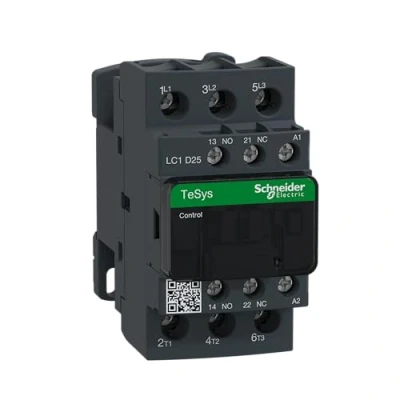 Bild av Schneider Electric Kontaktor, TeSys D, 3 Polig, 1 Slutande + Brytande Hjälpkontakt, Ac3 25 A, 230Vac Spole, Lc1D25P7, Mörkgrå