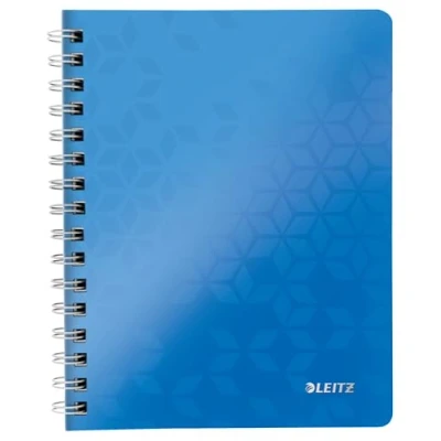 Bild av Leitz WOW Anteckningsblock med mjuk pärm, A5, 80 ark, rutad, spiralbundet, vitt papper, 90 g/m2, blå, 46410036