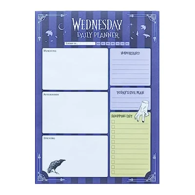 Bild av Grupo Erik Wednesday Weekly Planner A5 Desk Calendar Family 54 Tear Off Pages Organiser Addams Gifts To Do List
