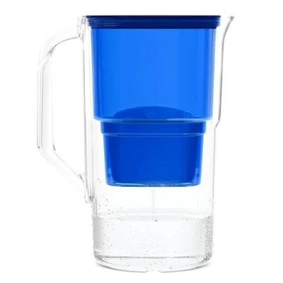 Bild av Wessper Vattenfilterkanna, Med Filter 2.5 L, Kompatibel Brita Maxtra, Minskar Kalk Och Klor Innehåller Vattenfiltrerande Karaff + Vattenfilterpatron/Blå