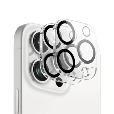 Bild av elago [2 pack] Härdat glas + kameralinsskydd kompatibelt med iPhone 16 Pro och Max 9H ythårdhet, anti fingeravtryck, okrossbar, repskydd, kristallklar ljusstyrka, bubbelfri