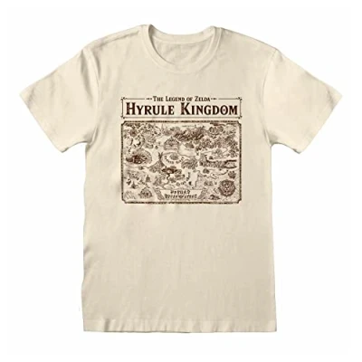 Bild av Henry Tiger Nintendo Legend OF Zelda MAP Hyrule Tshirt med print, Storlek: Large, Natural