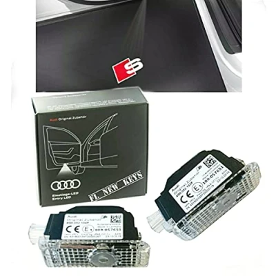 Bild av Audi 4G0052133J ingångslampor LED projektor S logotyp diamant ingång belysning projektion röd/vit