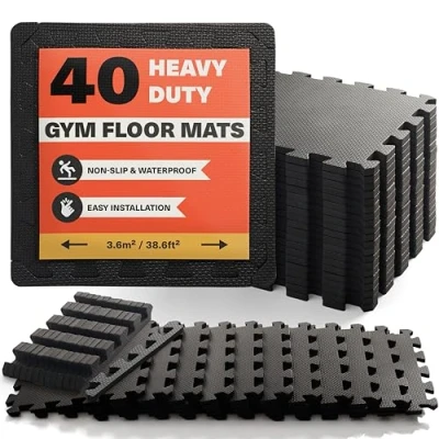 Bild av MATANA 40 Gym Pusselmattor för golv (30x30 cm varje matta) Mjuk och fast med Eva Foam Storlek 3,6 m²