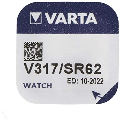 Bild av Varta V317 hushållsbatteri Engångsbatteri Siler oxid (S) 1,55 V batterier (Engångsbatteri, silver (S), V, 8 mAh, silver, 5,8 mm)