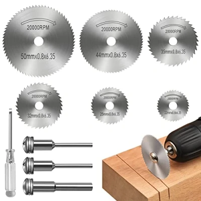 Bild av Skärskivor för roterande verktyg, skivborrblad, HSS, mini cirkelsågblad av snabbstål att skära trä, plast och metall (8 stycken)
